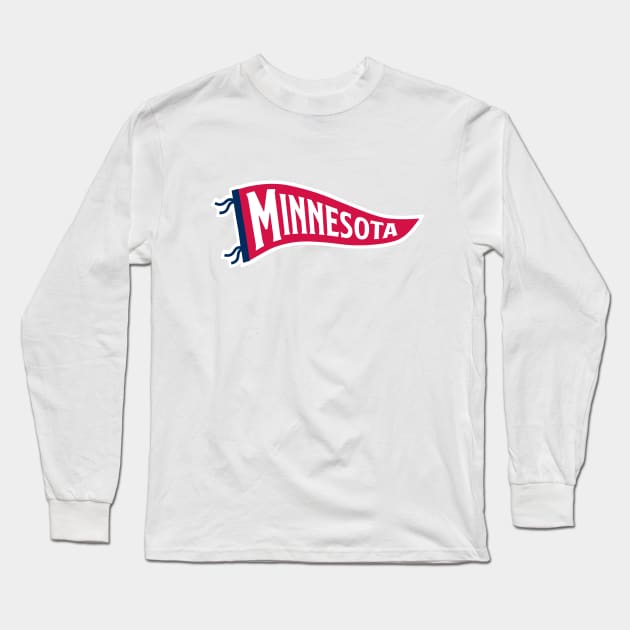 Minnesota Pennant - White Long Sleeve T-Shirt by KFig21